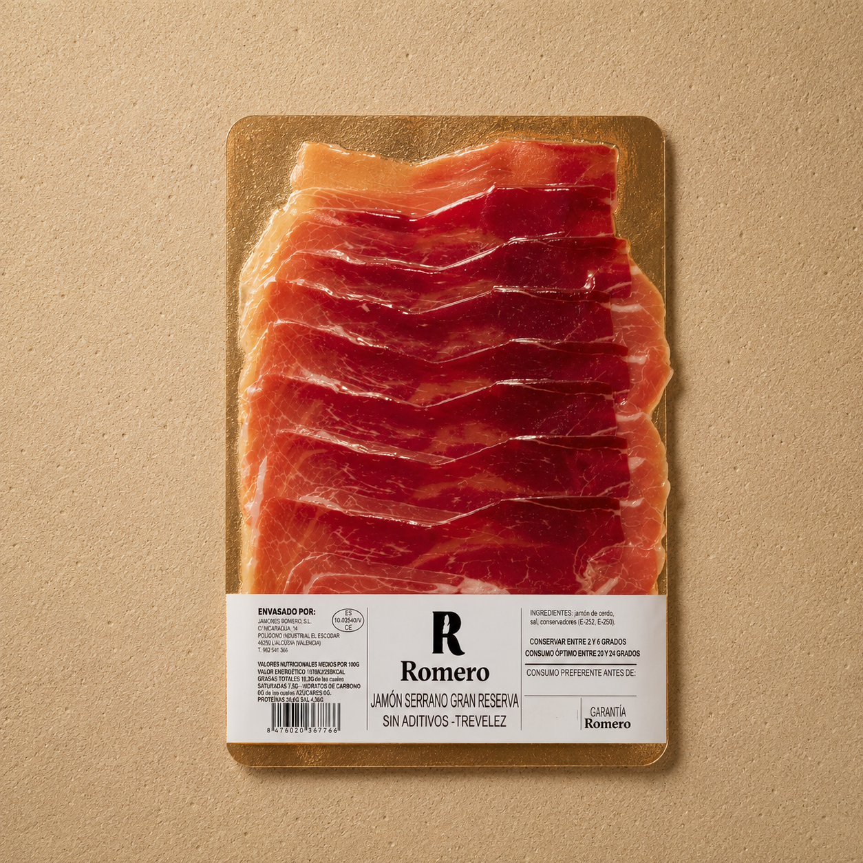 Loncheado jamón de hembra sin aditivos T.J.