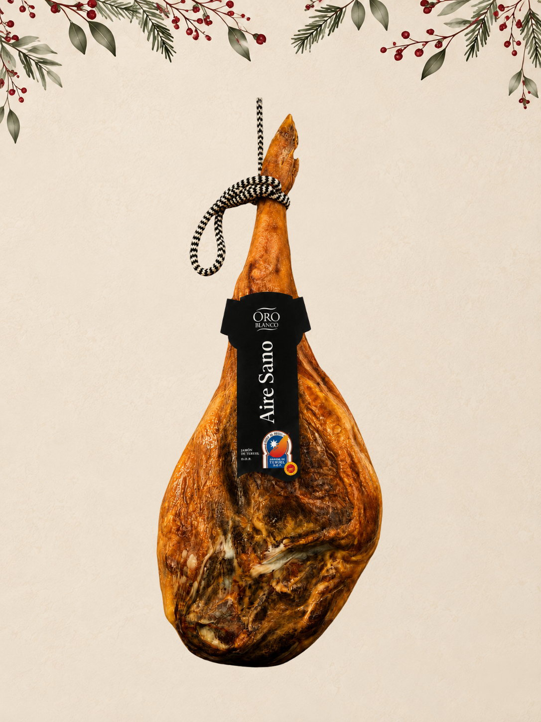 JAMÓN SERRANO D.O.P. TERUEL "ORO BLANCO" SIN ADITIVOS - 8,500 KG APROX.