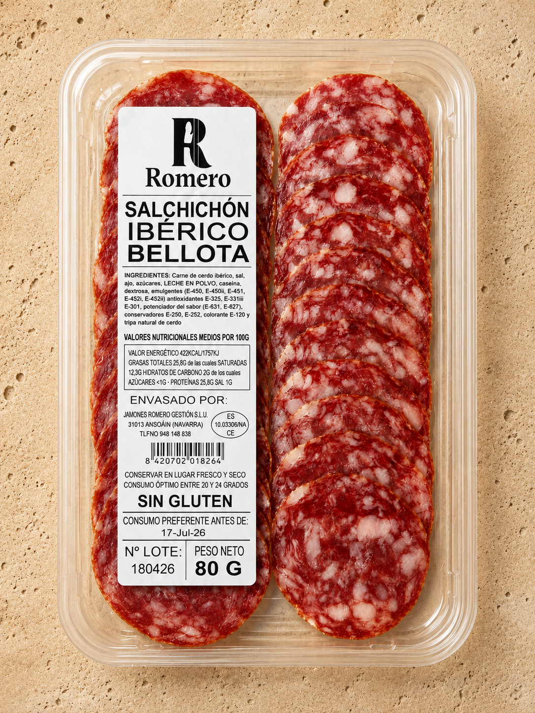 Loncheado de salchichón de bellota ibérico