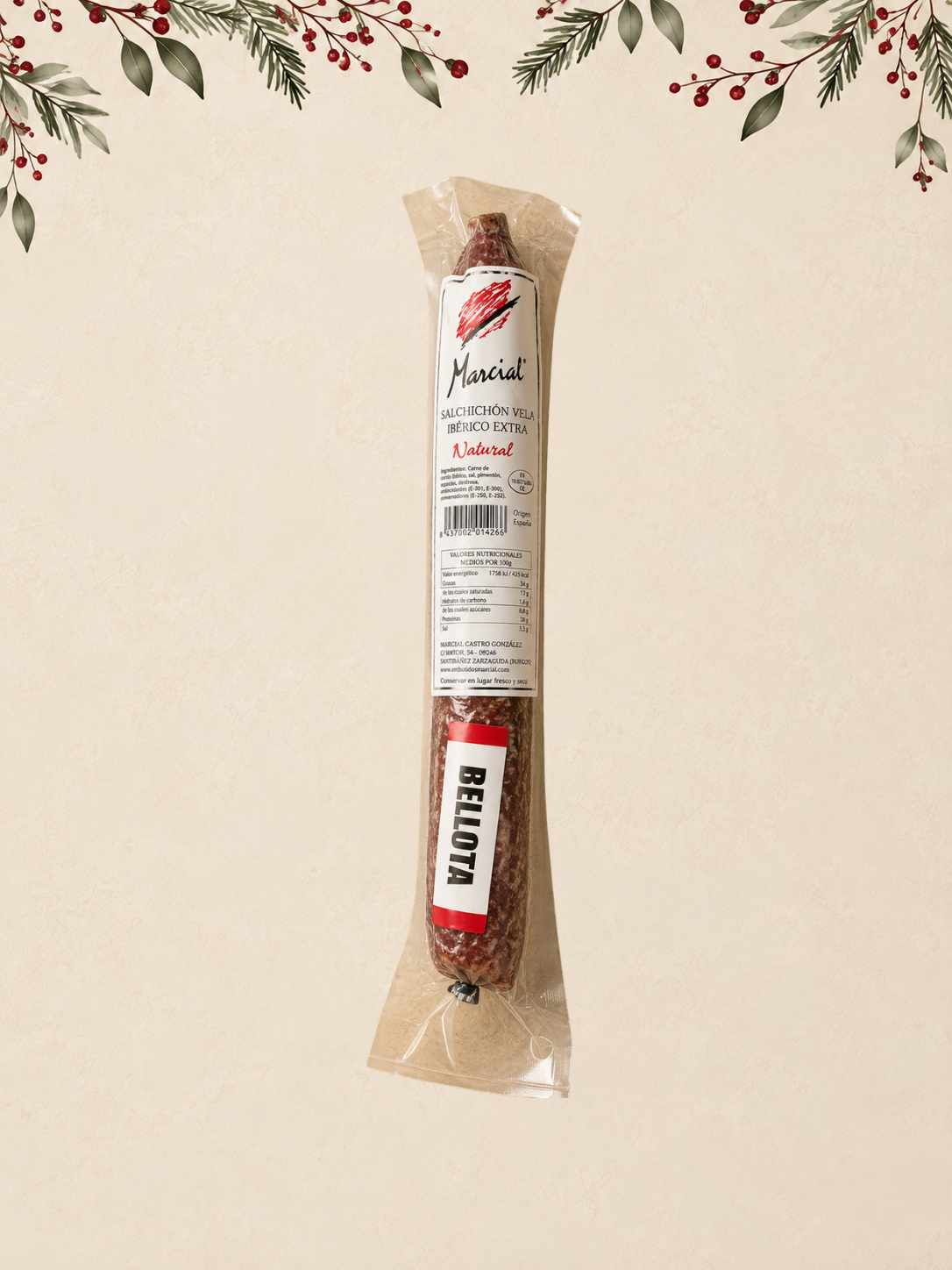 PIEZA DE SALCHICHÓN IBÉRICO VELA 220G APROX.