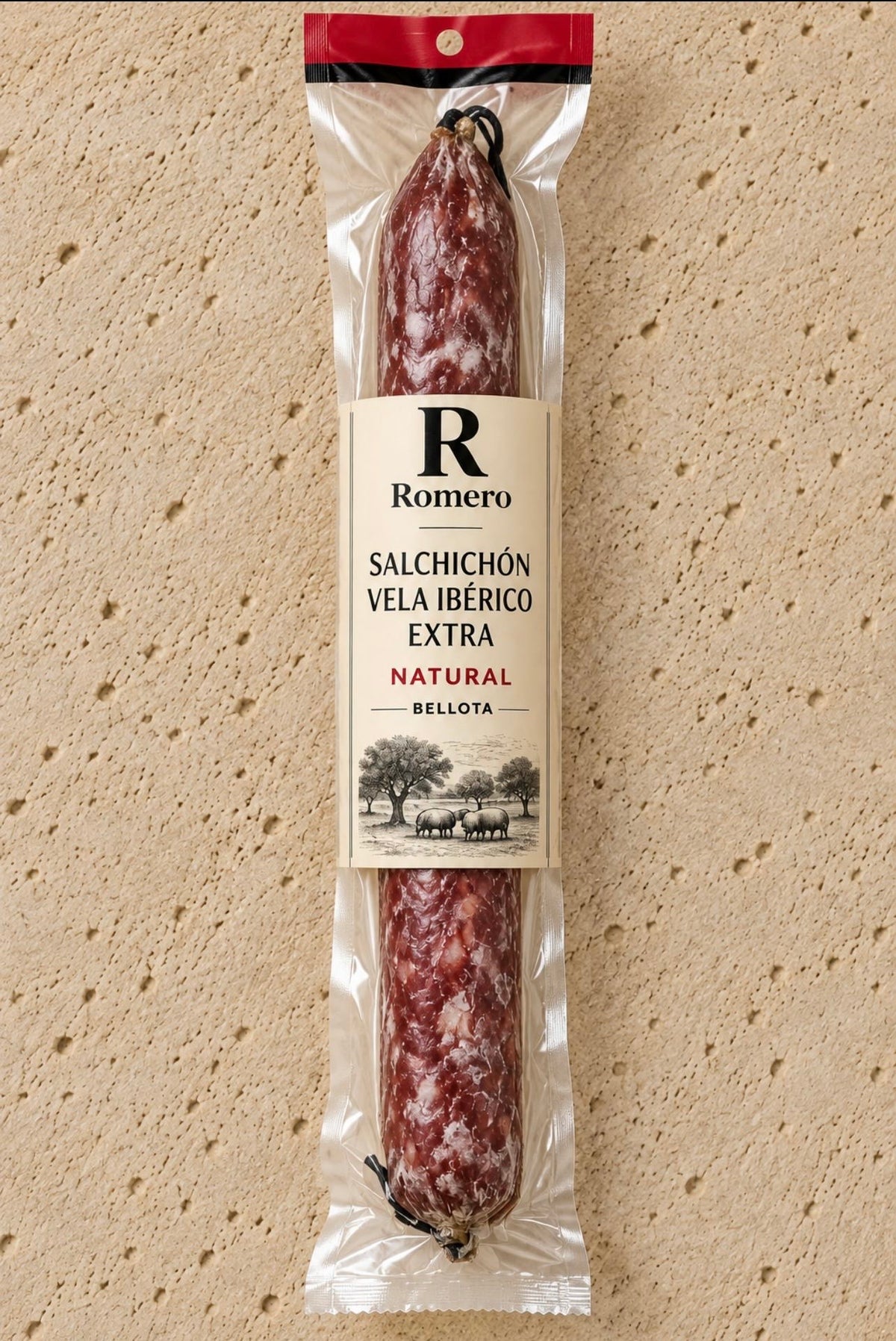 Salchichón de bellota ibérico vela sin aditivos artificiales