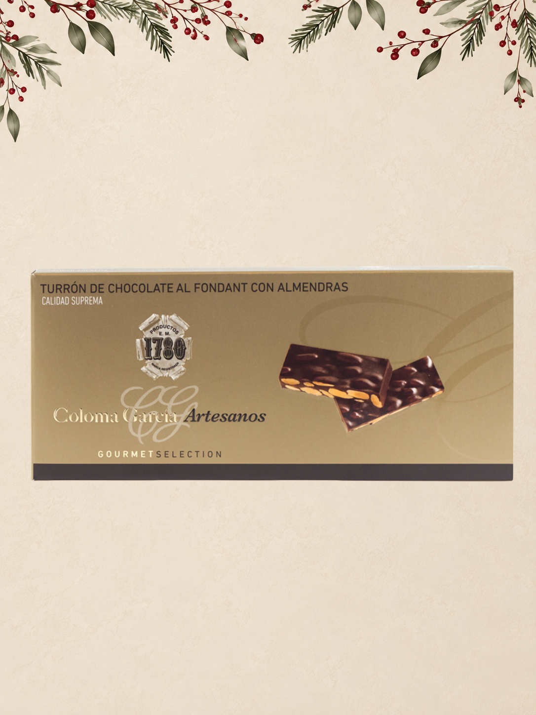 TURRÓN CHOCOLATE FONDANT CON ALMENDRAS - COLOMA GARCÍA - 200 G
